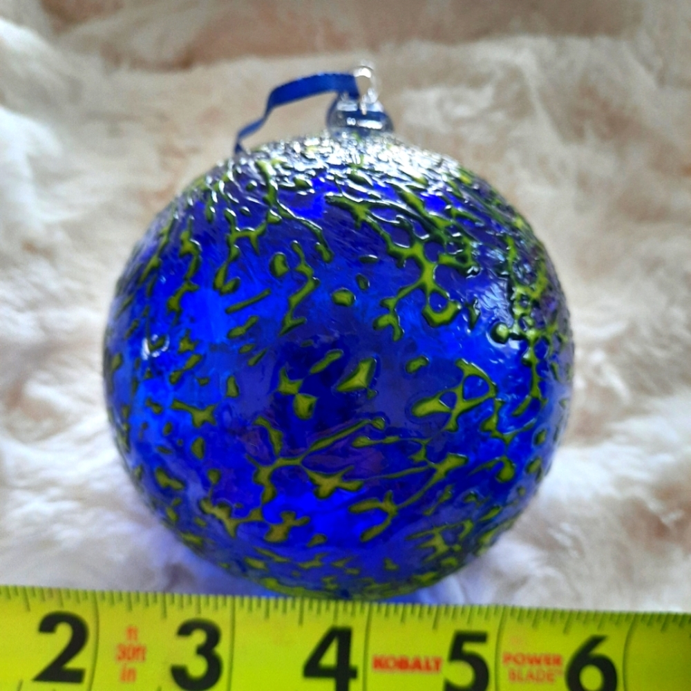 Hand-blown glass ball ornament